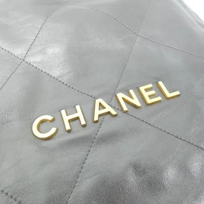Pre-owned Chanel Gray Leather Backpack ()