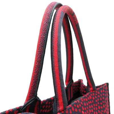Pre-owned Dior Christian  Black Red Color Canvas Tote Bag ()