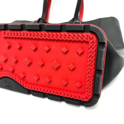 Pre-owned Christian Louboutin Black Red Color Leather Tote Bag ()