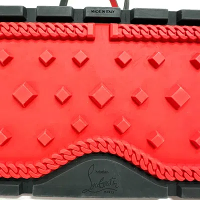 Pre-owned Christian Louboutin Black Red Color Leather Tote Bag ()