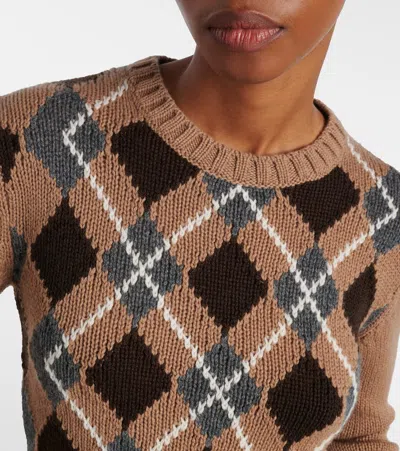Prada Crew Neck Sweater In Brown