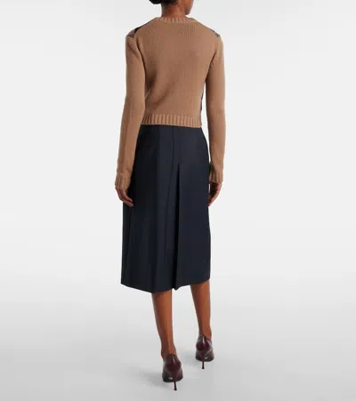 Prada Crew Neck Sweater In Brown