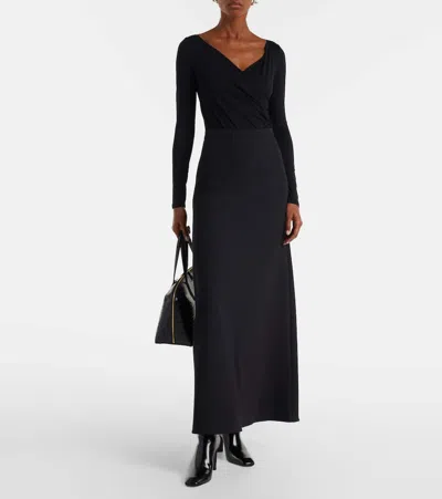 Max Mara Cicaldi Wrap Bodysuit In Black