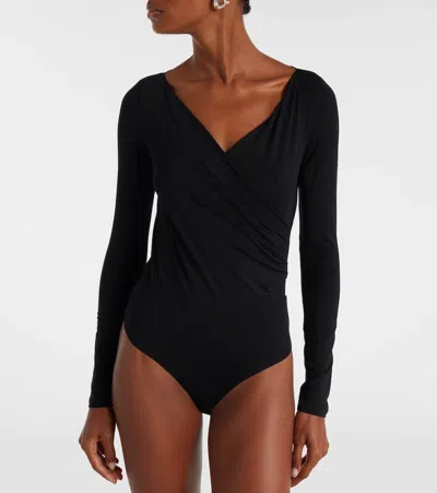 Max Mara Cicaldi Wrap Bodysuit In Black