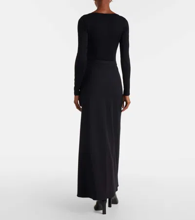 Max Mara Cicaldi Wrap Bodysuit In Black