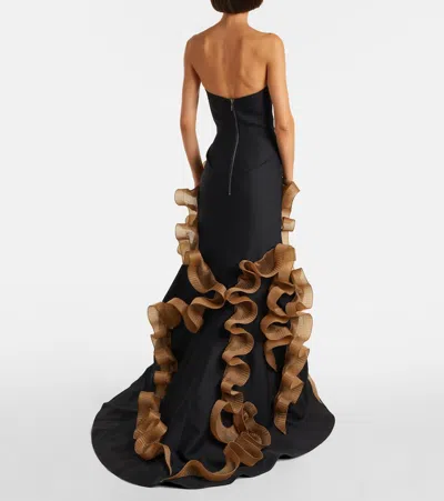 Maticevski Explode Ruffled Wool And Silk Gown In Black