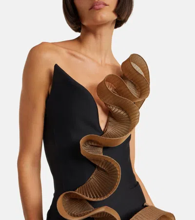 Maticevski Explode Ruffled Wool And Silk Gown In Black