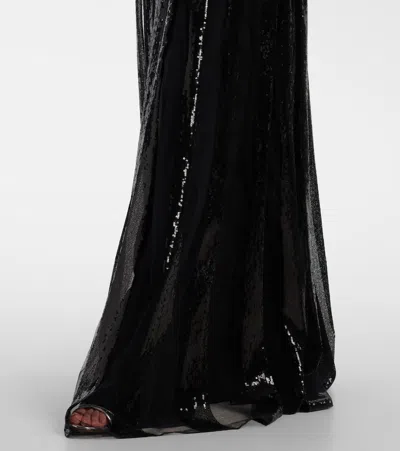 Elie Saab Open-back Sequined Tulle Gown In Black