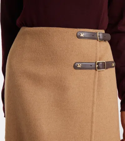 Max Mara Curzio Camel Midi Skirt In Brown