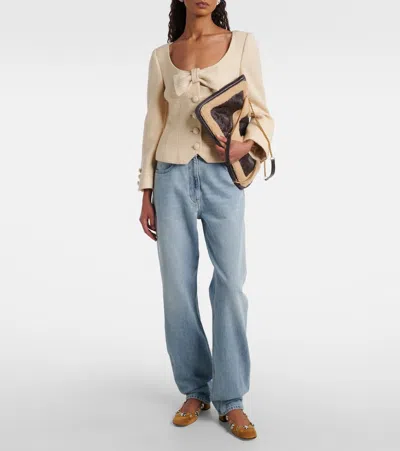 Valentino Nellcote Studded Suede Mary Jane Ballerina Flats In Brown