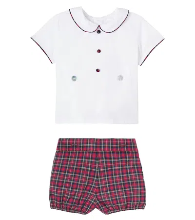 La Coqueta Baby Pablo Set Of Cotton Blouse And Shorts In Multi