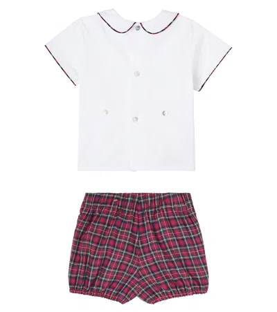 La Coqueta Baby Pablo Set Of Cotton Blouse And Shorts In Multi