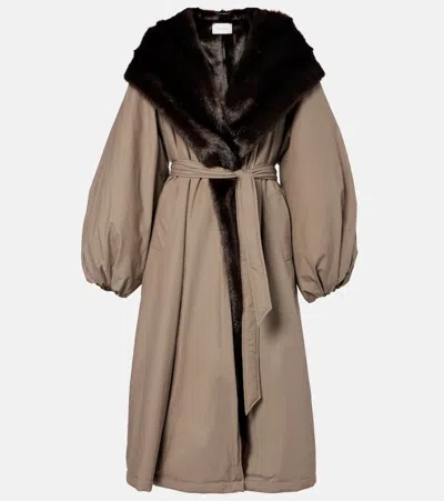 Magda Butrym Cotton Wrap Coat In Animal Print