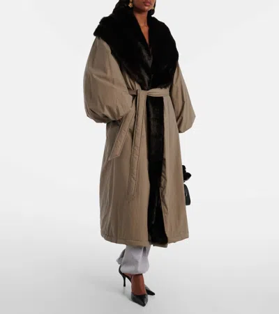 Magda Butrym Cotton Wrap Coat In Animal Print