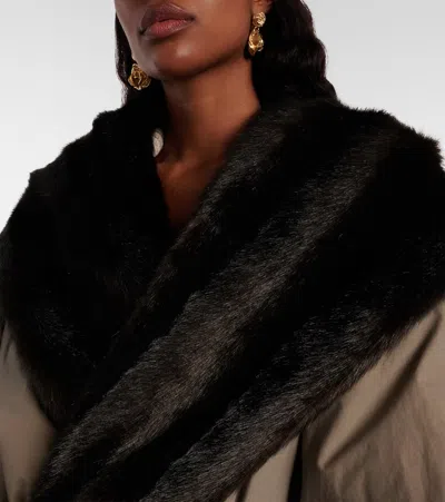 Magda Butrym Cotton Wrap Coat In Animal Print