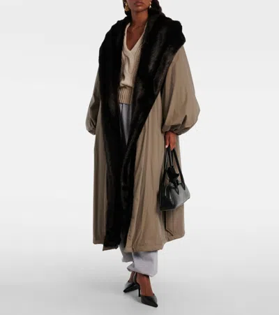 Magda Butrym Cotton Wrap Coat In Animal Print