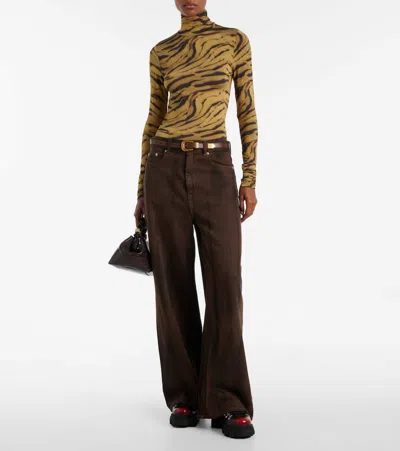 Ganni Chunky Sole Ankle Boots With Metal Eyelets In Burgundy