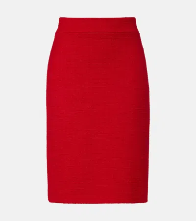 Valentino High-rise Wool-blend Tweed Pencil Skirt In Animal Print