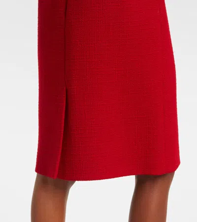 Valentino High-rise Wool-blend Tweed Pencil Skirt In Animal Print