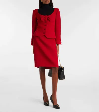 Valentino High-rise Wool-blend Tweed Pencil Skirt In Animal Print