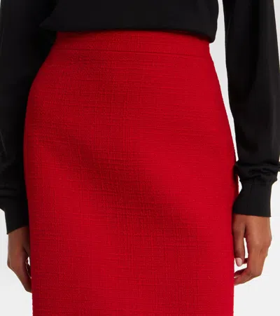 Valentino High-rise Wool-blend Tweed Pencil Skirt In Animal Print