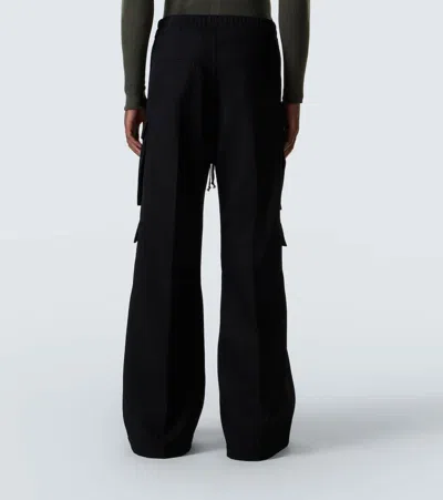 Rick Owens Wide Bela Cotton Poplin Pants In Black