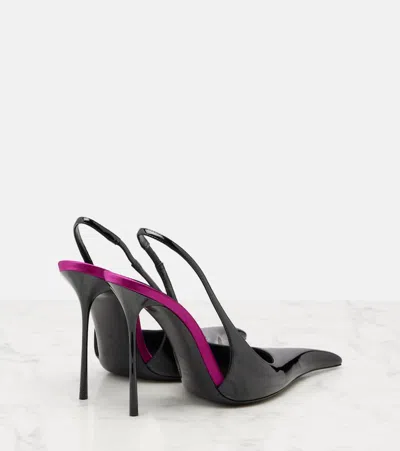 Saint Laurent Amalia 110 Patent Leather Slingback Pumps In Black