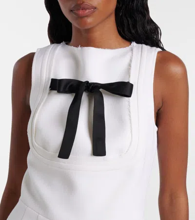 Prada Bow-detail Virgin Wool Minidress In White
