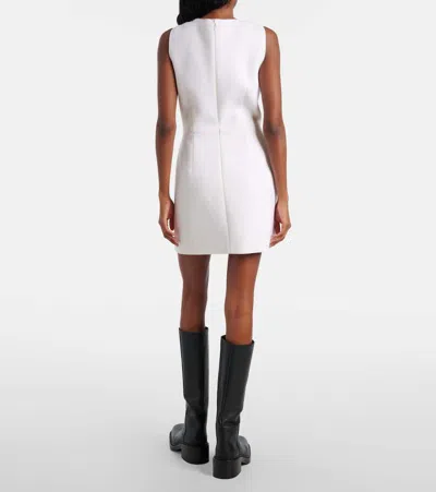 Prada Bow-detail Virgin Wool Minidress In White
