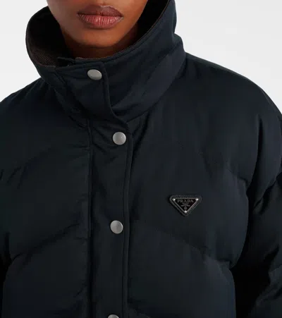 Prada Logo Down Jacket In Black