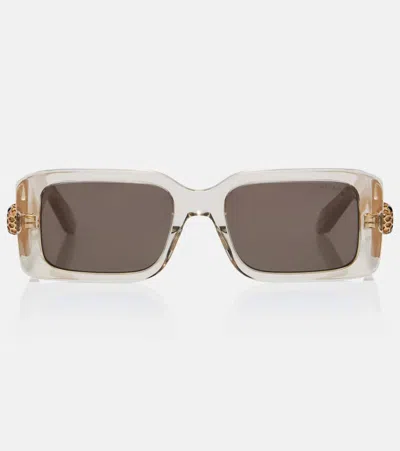Bvlgari Serpenti Forever Rectangular Sunglasses In Gold
