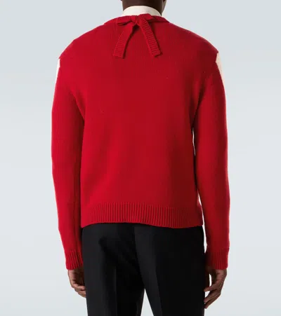 Valentino Garavani Intarsia Wool Jumper In Red