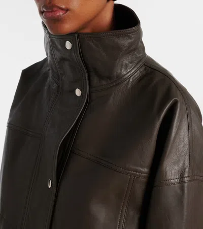 Rohe Reinvented Leather Jacket Earth In Brown