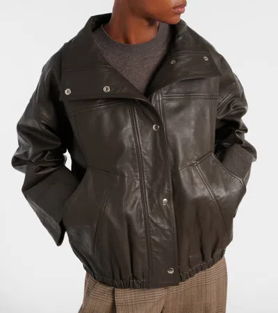 Rohe Reinvented Leather Jacket Earth In Brown