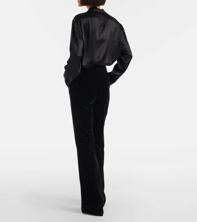 Max Mara Tailored Trousers With Flared Leg And Front Crease In Black