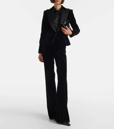 Max Mara Tailored Trousers With Flared Leg And Front Crease In Black