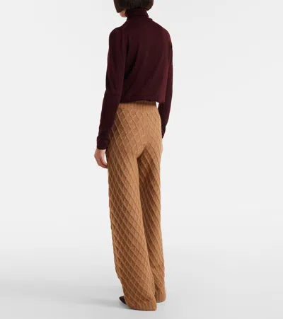Max Mara Pevera High-rise Wool Wide-leg Pants In Brown