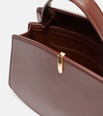 Savette Florence Mini Embellished Leather Tote In Brown