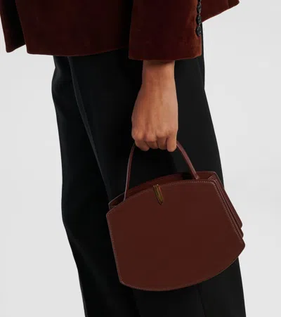 Savette Florence Mini Embellished Leather Tote In Brown