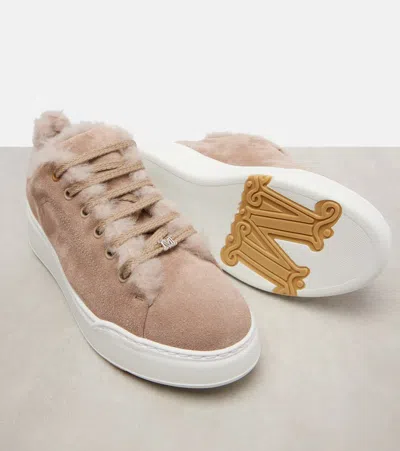 Max Mara Tmaxi Suede Platform Sneakers In Multi