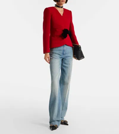 Valentino Chic Bow Pointed Toe Stiletto Pumps In Black