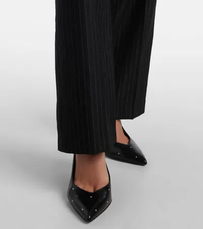 Isabel Marant Noanda Pinstriped Wool-blend Straight Pants In Animal Print