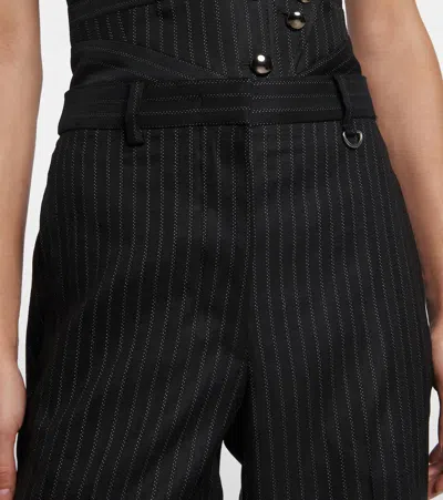 Isabel Marant Noanda Pinstriped Wool-blend Straight Pants In Animal Print