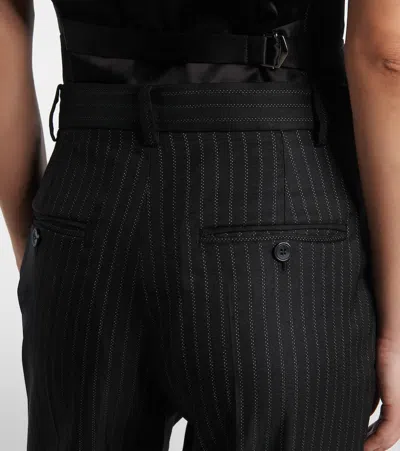 Isabel Marant Noanda Pinstriped Wool-blend Straight Pants In Animal Print