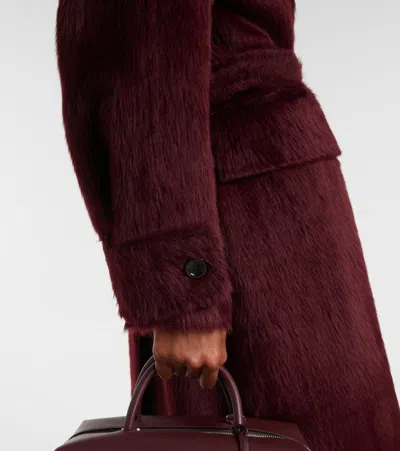 Max Mara Long Alpaca Wool Coat Pockets In Animal Print