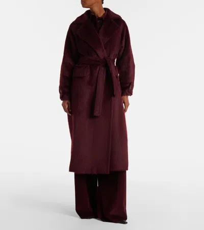 Max Mara Long Alpaca Wool Coat Pockets In Animal Print