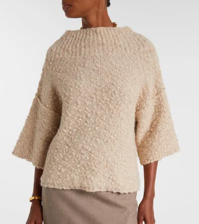 Max Mara Eccelso Alpaca And Wool-blend Sweater In Neutral