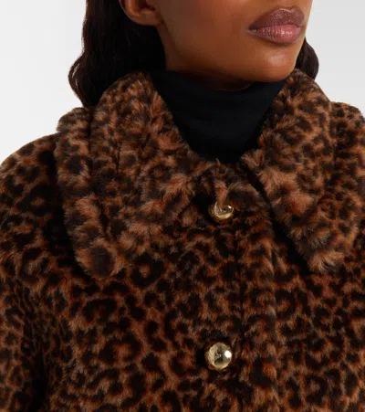 Max Mara Leopard-printed Alpaca, Wool, And Silk Cape In Brown