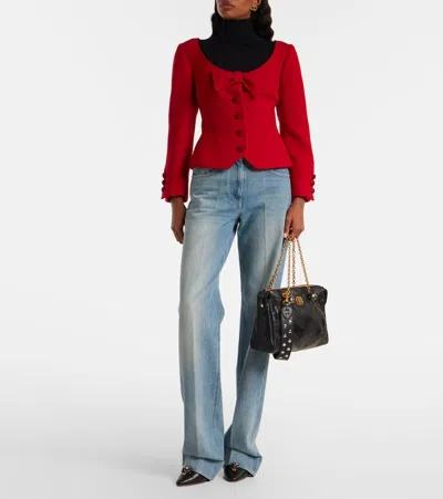 Valentino Garavani  Garavani Panthea Shoulder Bag In Nappa Leather With Chevron Pattern Wom In Black