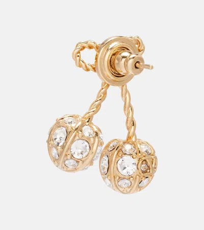 Valentino Womens Oro Crystal Cherryfic Metal And Swarovski Crystal Earrings In Gold